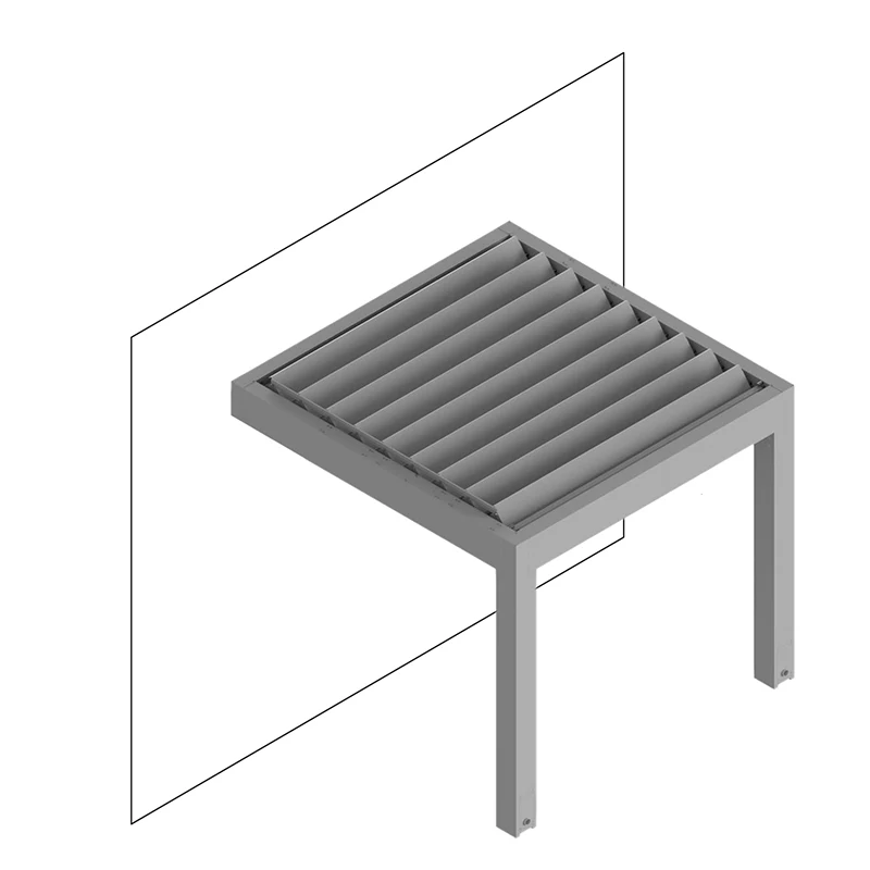Bioklimatická pergola kotvená do fasády domu CLIMAX Lamelino Wall – bioklimatické tienenie na mieru EVPA TECH